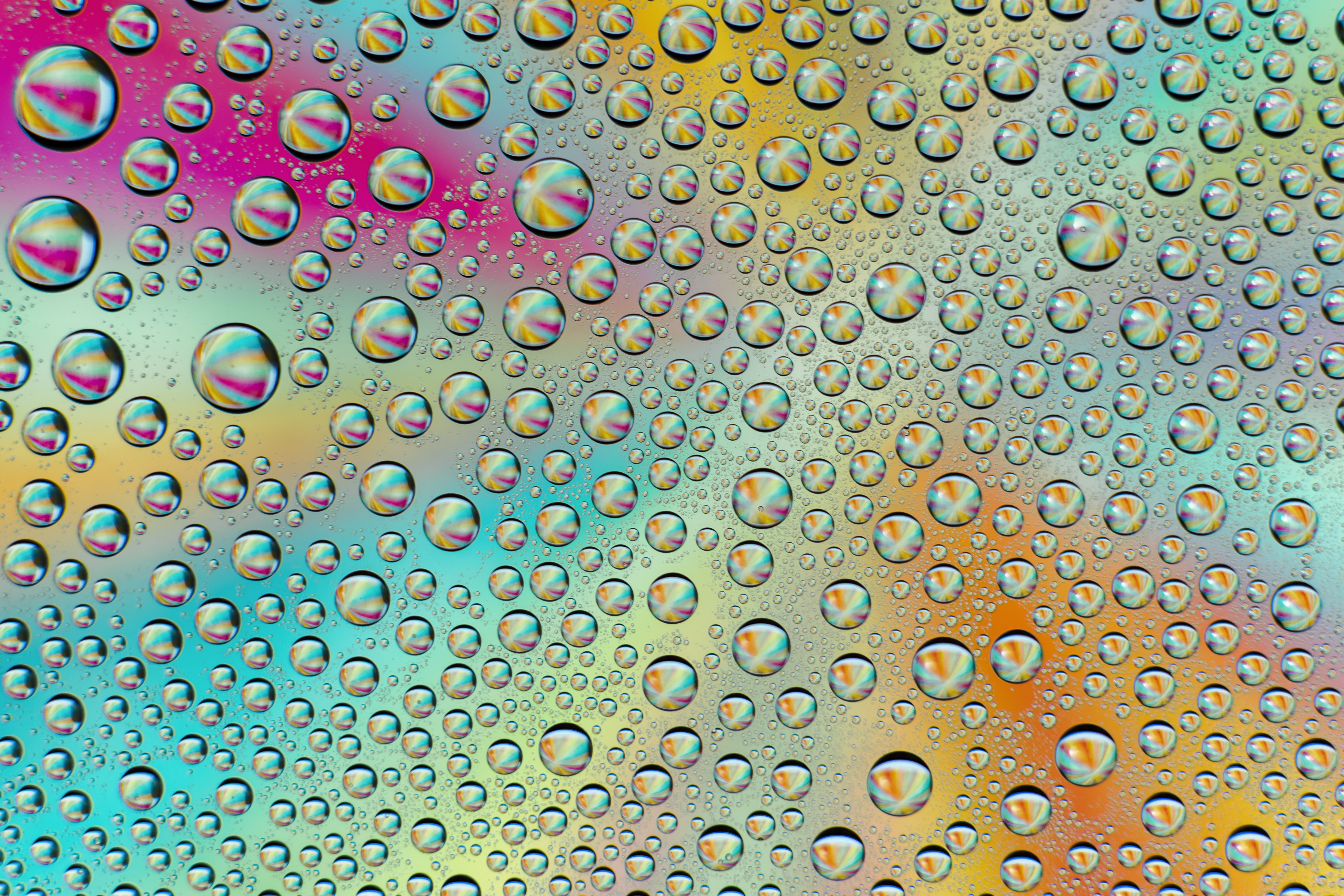 Download mobile wallpaper Wet, Drops, Motley, Multicolored, Abstract, Gradient for free.