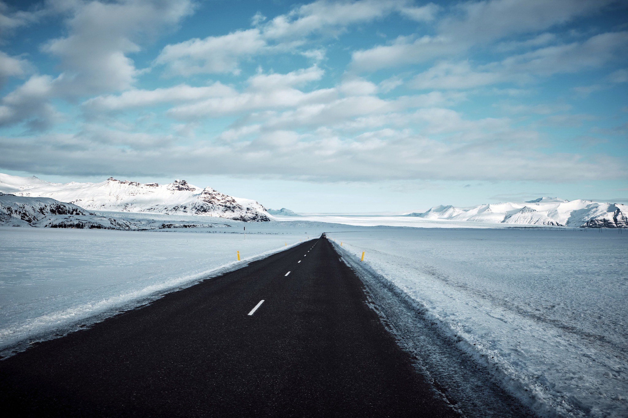 Download mobile wallpaper Landscape, Nature, Snow, Road, Cloud, Man Made for free.