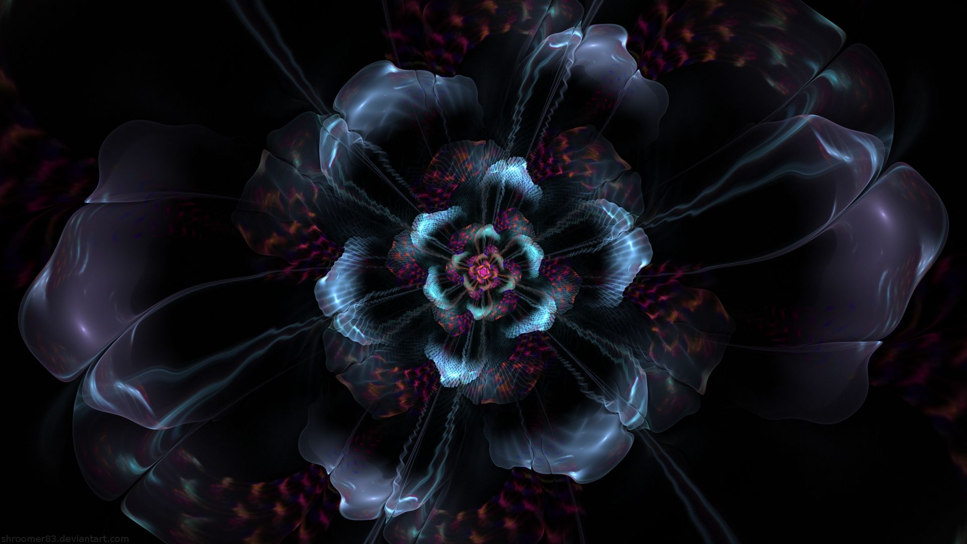 Free download wallpaper Flowers, Flower, Fractal, Artistic on your PC desktop