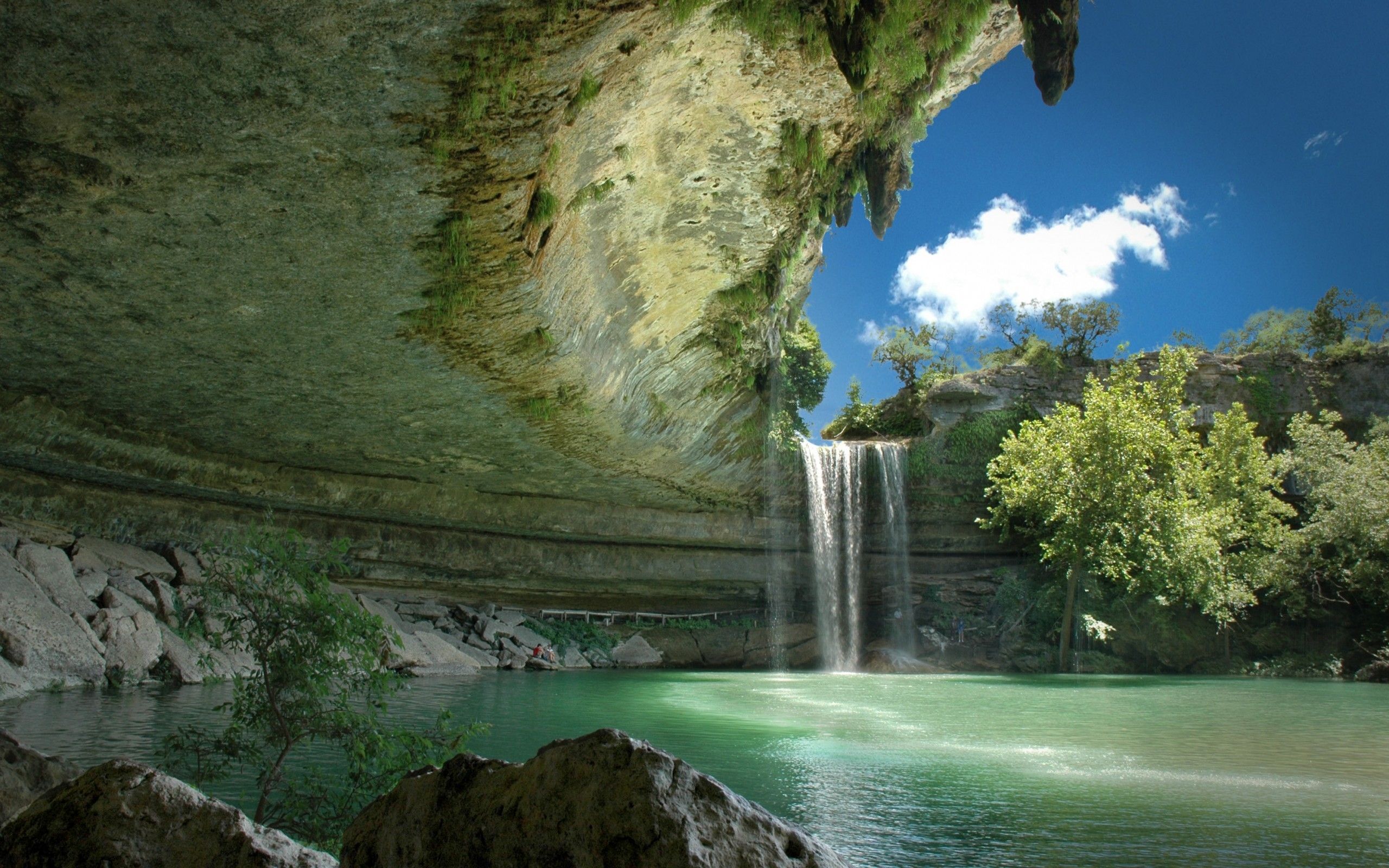 waterfalls, landscape, green wallpaper for mobile