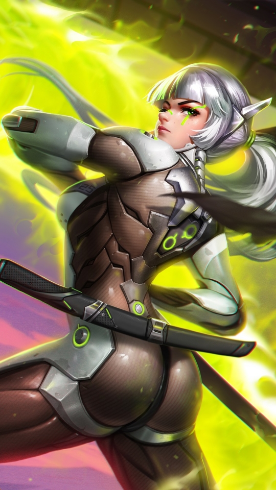 Download mobile wallpaper Cyborg, Overwatch, Video Game, Genji (Overwatch) for free.
