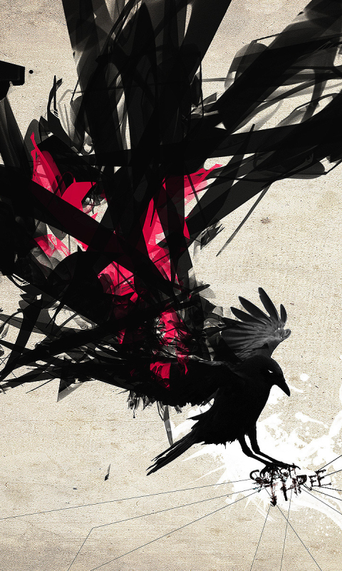 Download mobile wallpaper Abstract, Bird, Artistic, Raven, Crow for free.