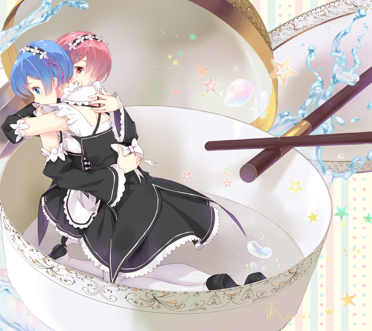 Handy-Wallpaper Animes, Re:zero Das Leben In Einer Anderen Welt Beginnen, Widder (Re:zero), Rem (Re: Null) kostenlos herunterladen.