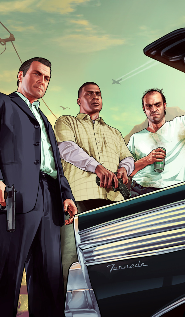 Скачати мобільні шпалери Grand Theft Auto, Відеогра, Grand Theft Auto V, Франклін Клінтон, Майкл Де Санта, Тревор Філіпс безкоштовно.