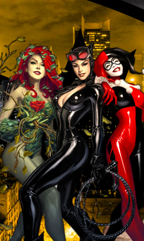 Téléchargez des papiers peints mobile Catwoman, Bande Dessinées, Harley Quinn, L'empoisonneuse, Gotham City Sirens, Sumac Vénéneux gratuitement.