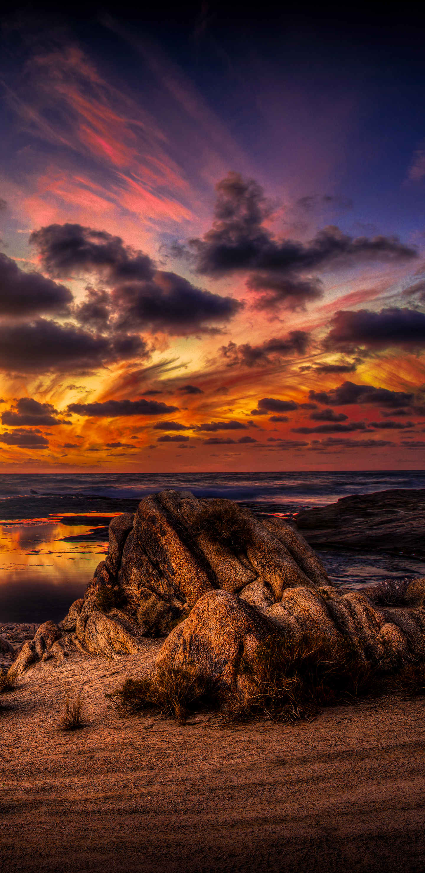 Descarga gratuita de fondo de pantalla para móvil de Cielo, Horizonte, Atardecer, Tierra/naturaleza.