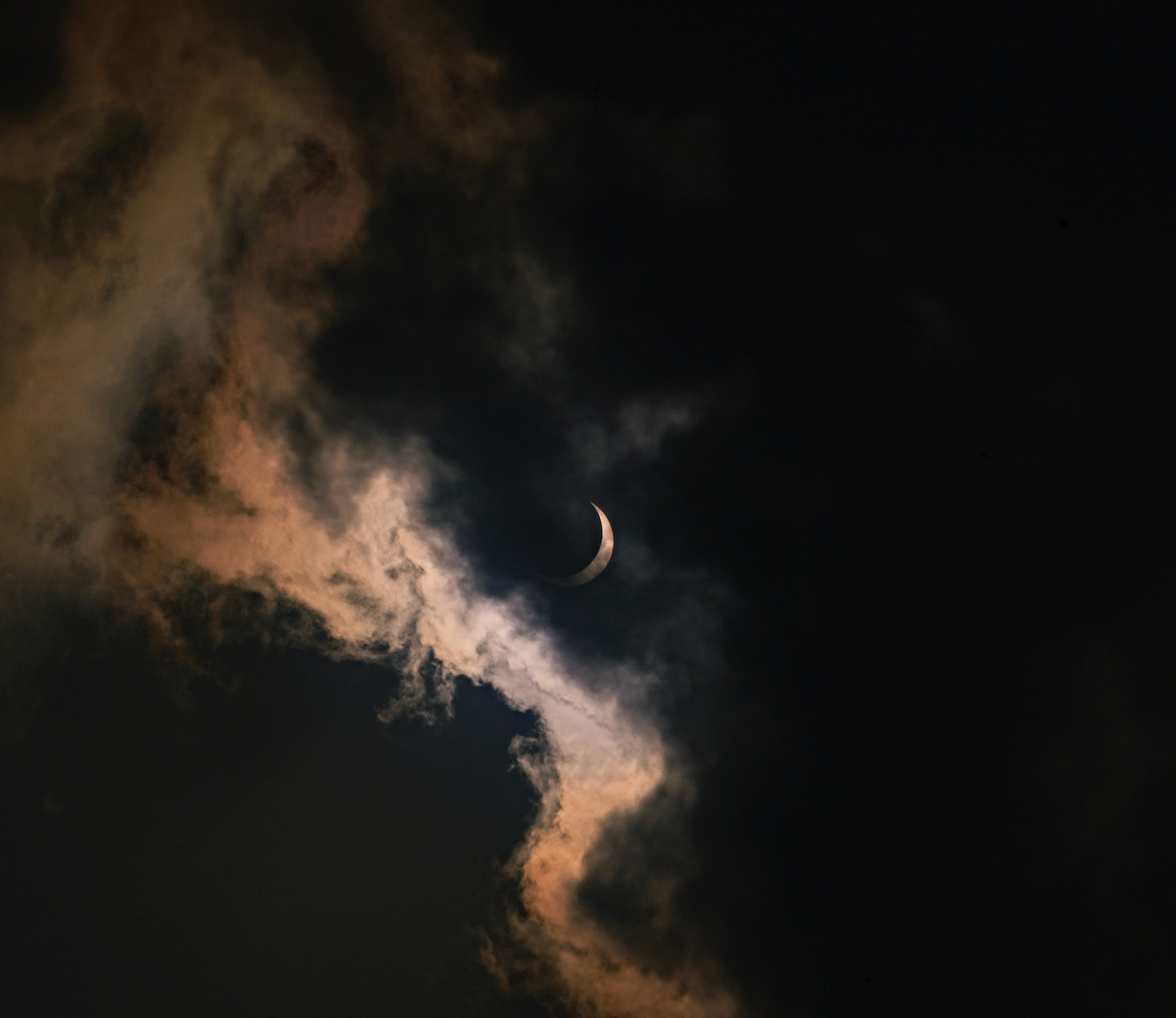 moon, night, clouds, dark, darkness Desktop Wallpaper