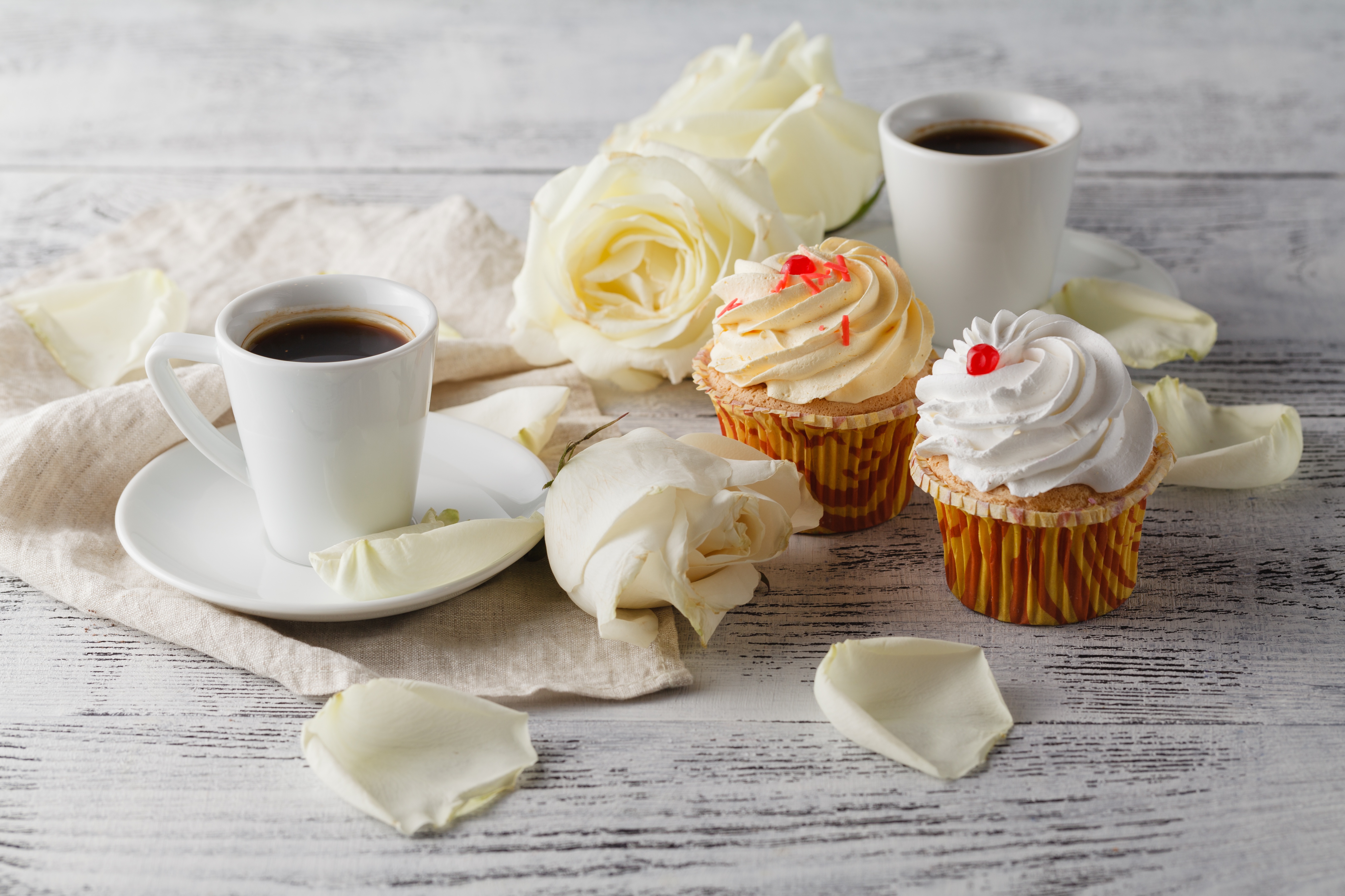 無料モバイル壁紙カップ, 静物, 薔薇, カップケーキ, 飲む, 食べ物, コーヒーをダウンロードします。