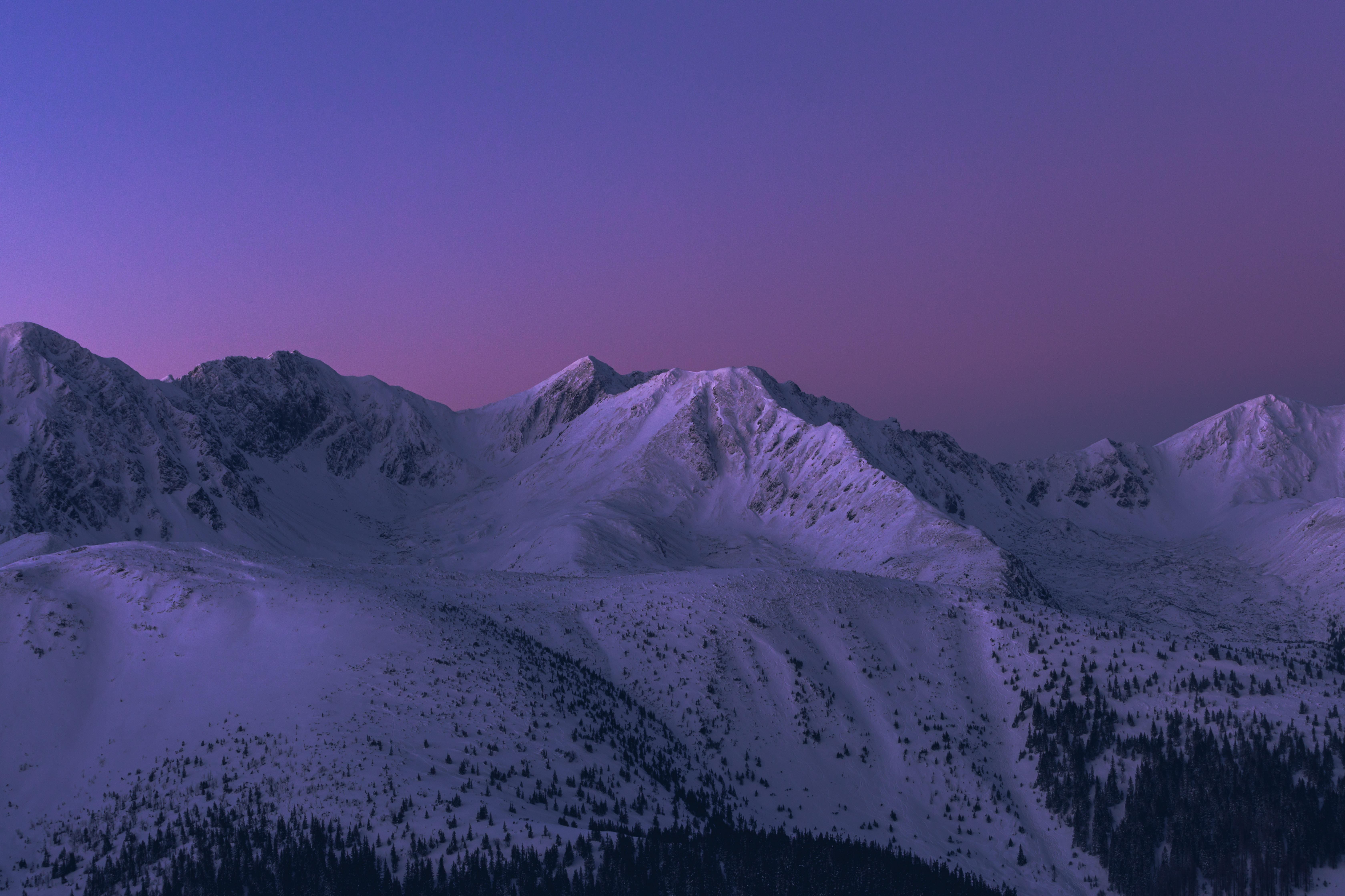 Descarga gratis la imagen Naturaleza, Montañas, Nieve, Oscuro, Noche, Paisaje en el escritorio de tu PC