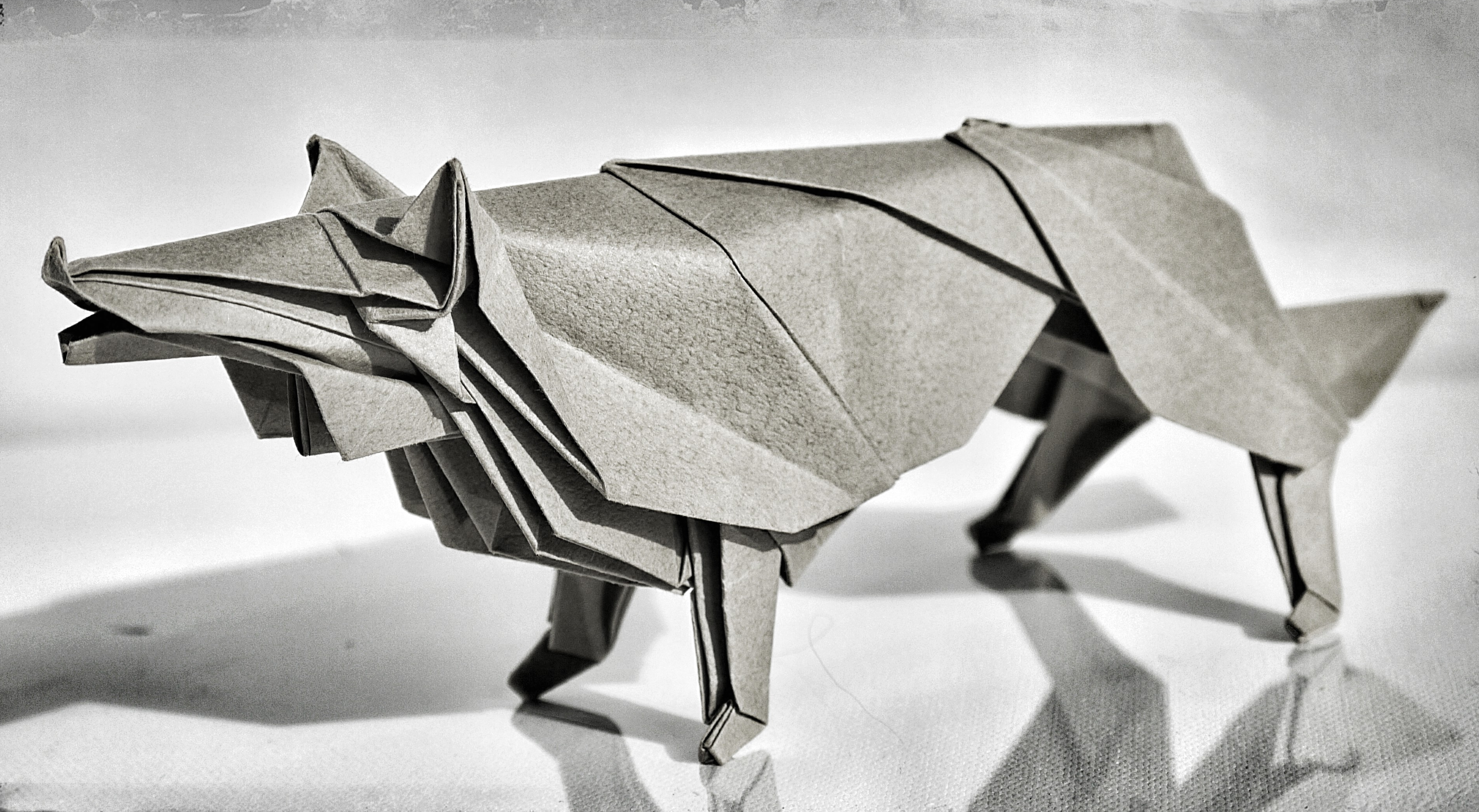 Скачать обои бесплатно Волк, Оригами, Сделано Человеком картинка на рабочий стол ПК
