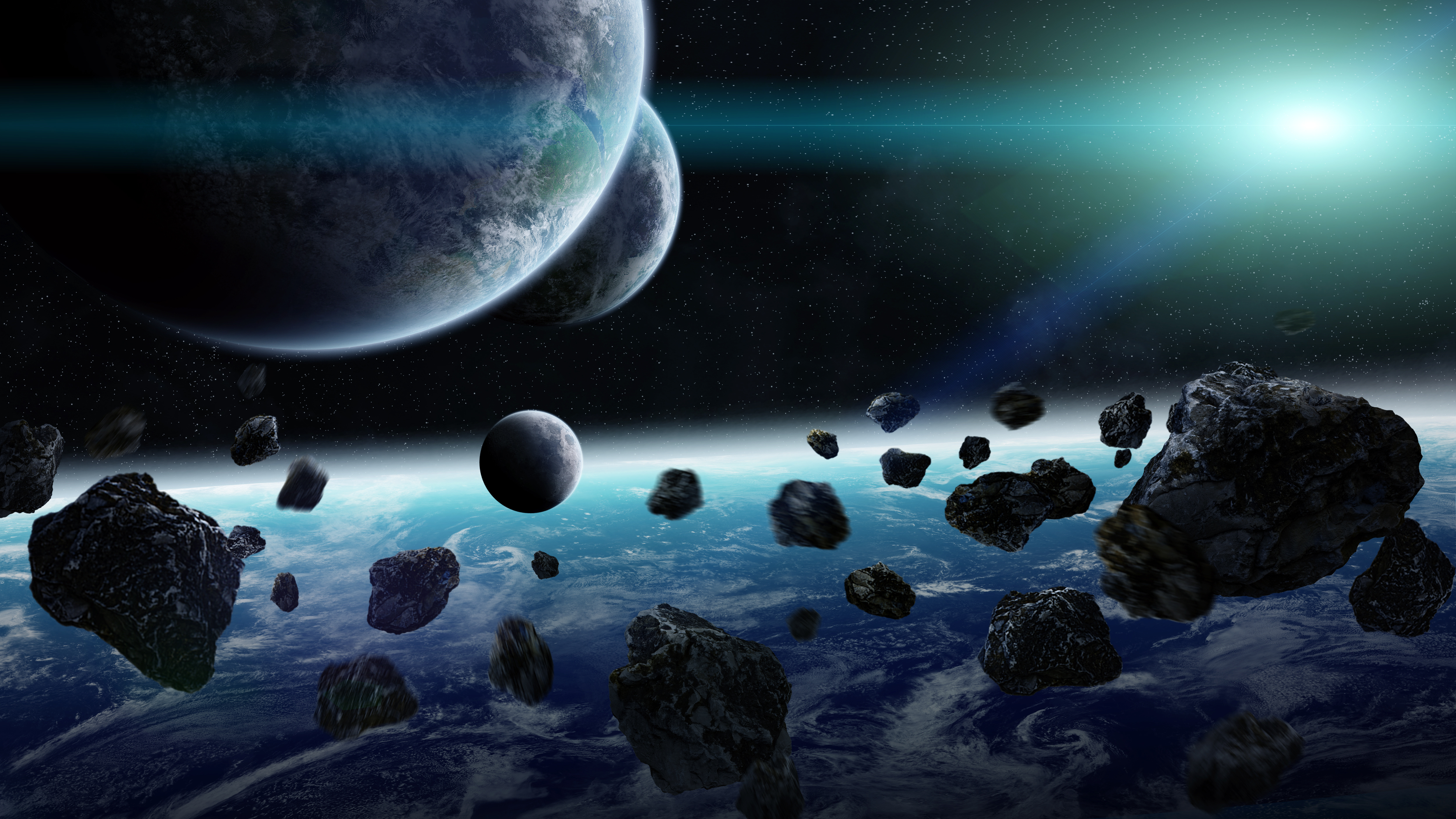 Скачать обои бесплатно Планеты, Астероид, Научная Фантастика картинка на рабочий стол ПК