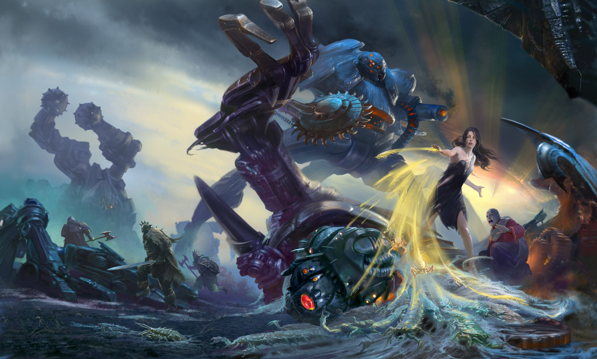 Laden Sie das Science Fiction, Schlacht, Kriegerin-Bild kostenlos auf Ihren PC-Desktop herunter