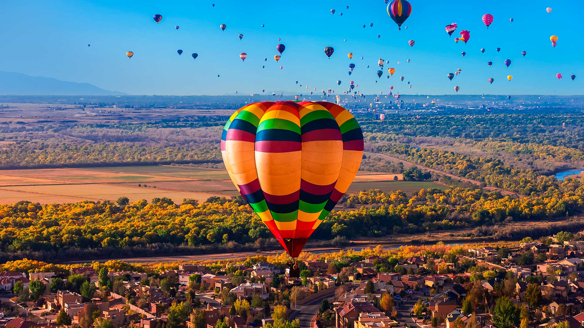 Free download wallpaper Landscape, Horizon, Aerial, Vehicles, Hot Air Balloon on your PC desktop