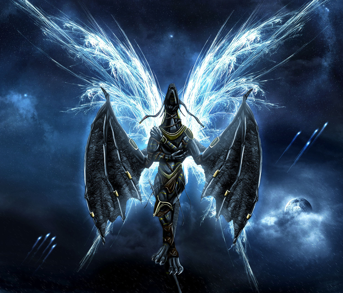 Download mobile wallpaper Fantasy, Dark, Creature, Angel for free.