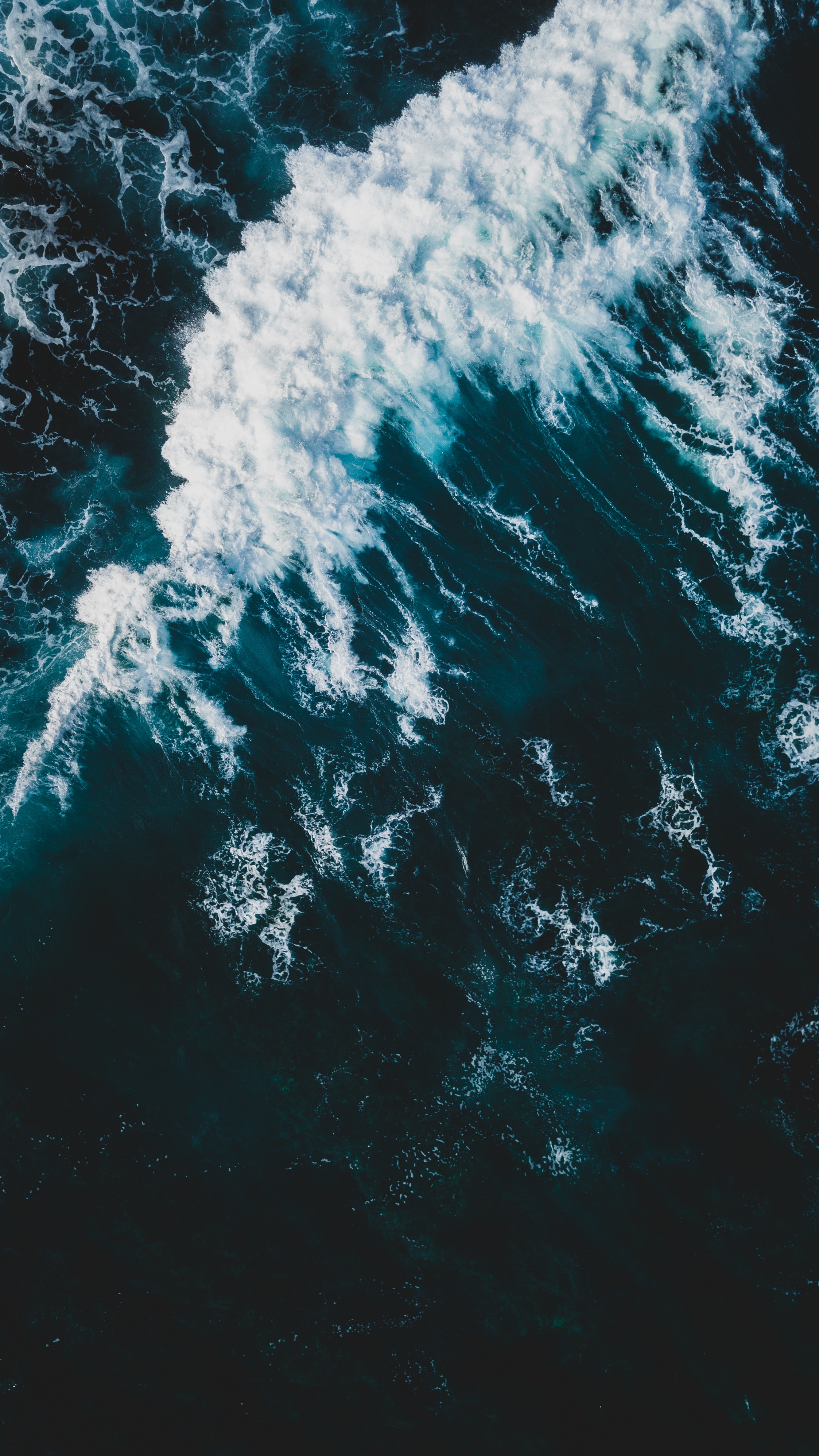 無料モバイル壁紙自然, 水, 上から見る, 大洋, 噴射, スプレー, 波, 海洋をダウンロードします。