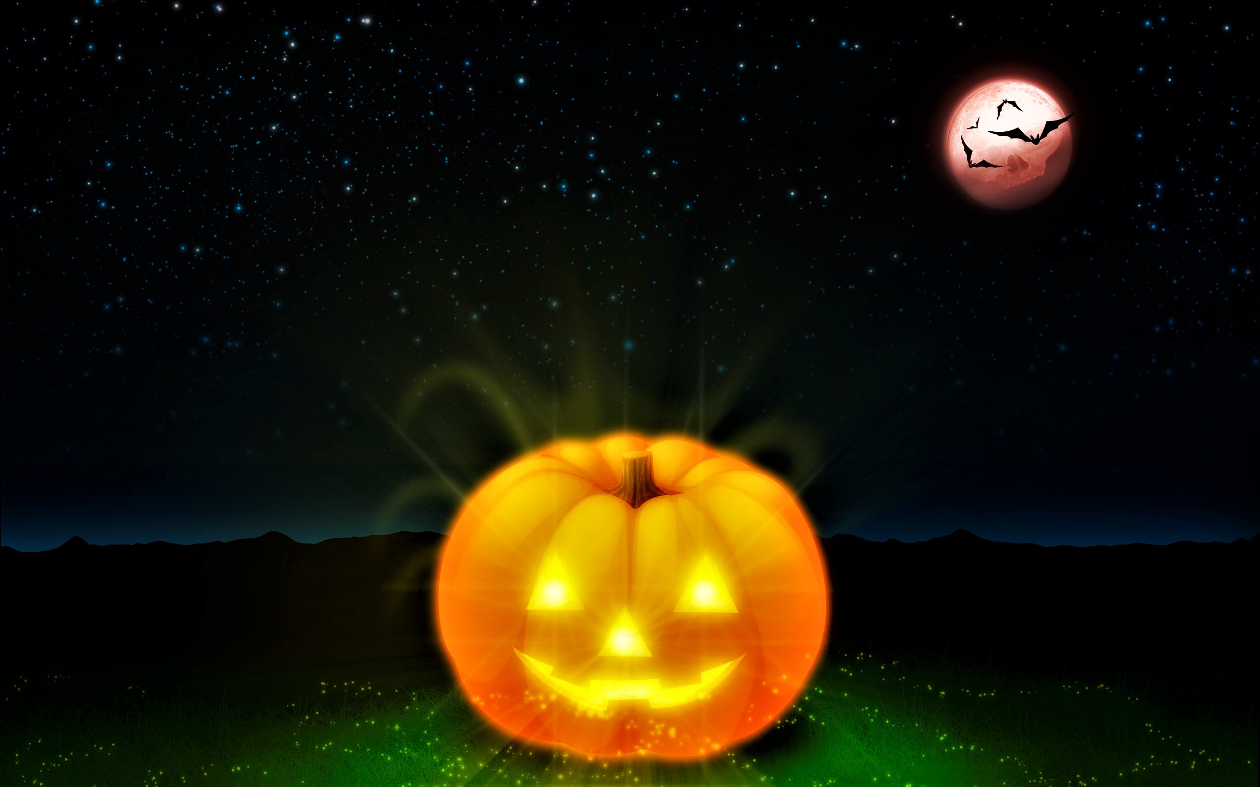 Free download wallpaper Halloween, Holiday, Glow, Bat, Jack O' Lantern on your PC desktop