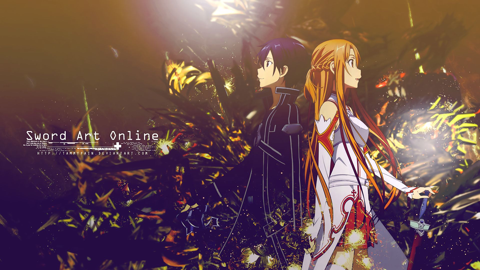 Sword Art Online iPhone-Hintergrundbild mit Asuna und Kirito in 4K