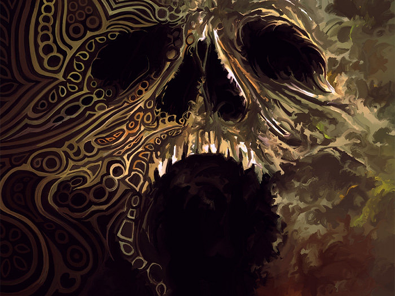 Download mobile wallpaper Dark, Skull for free.