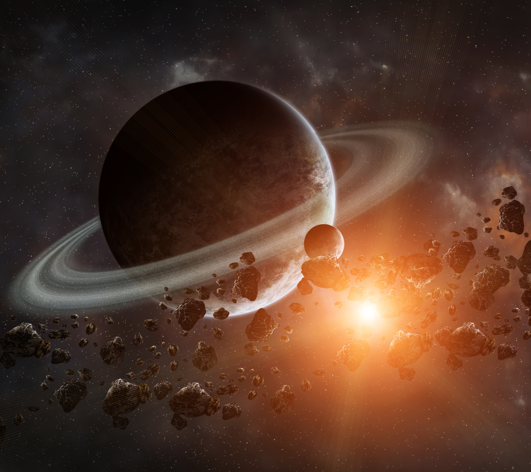 Handy-Wallpaper Planeten, Science Fiction, Asteroid, Jupiter kostenlos herunterladen.