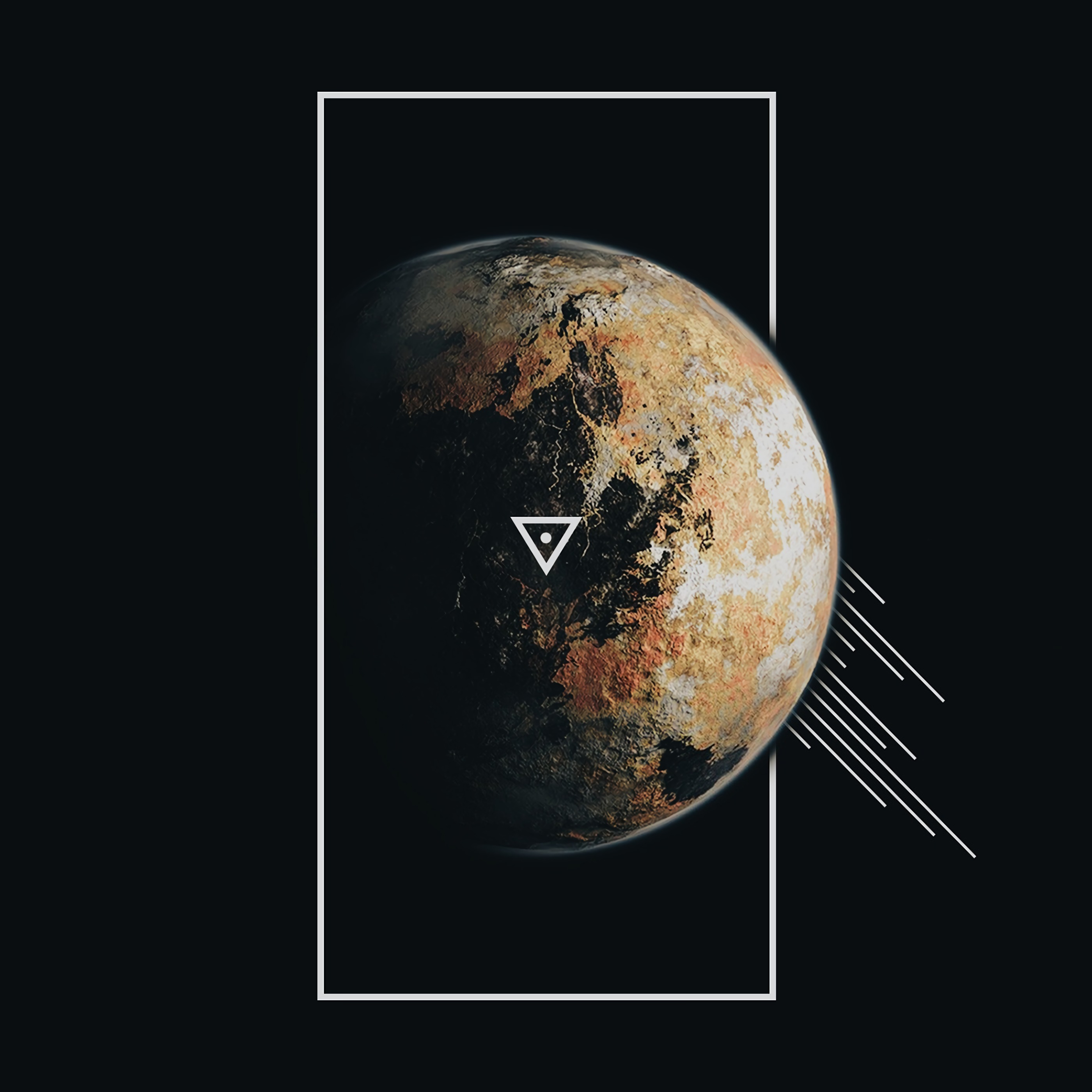 geometry, triangle, miscellanea, miscellaneous, lines, planet, frame cellphone