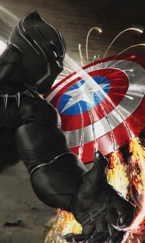 Download mobile wallpaper Captain America, Movie, Black Panther (Marvel Comics), Captain America: Civil War for free.