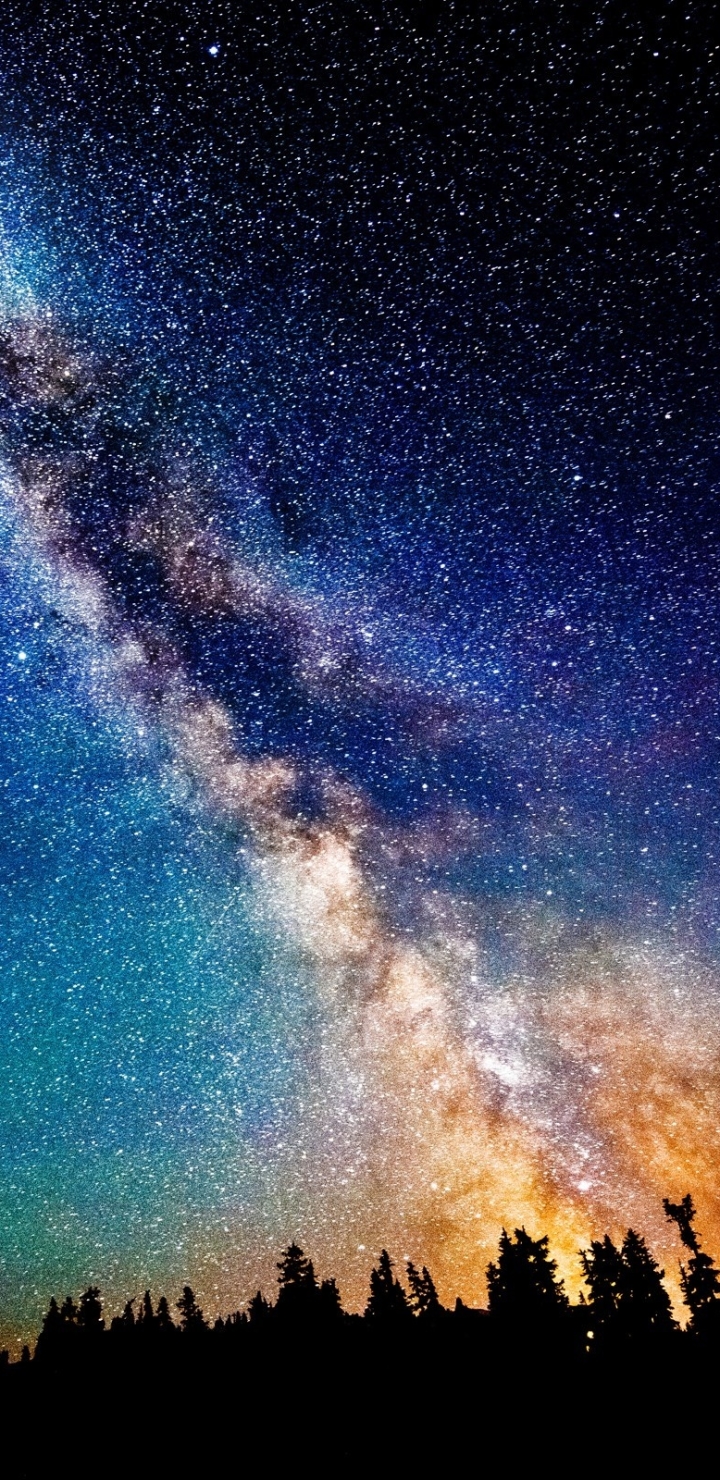 Download mobile wallpaper Sky, Stars, Night, Starry Sky, Milky Way, Sci Fi for free.