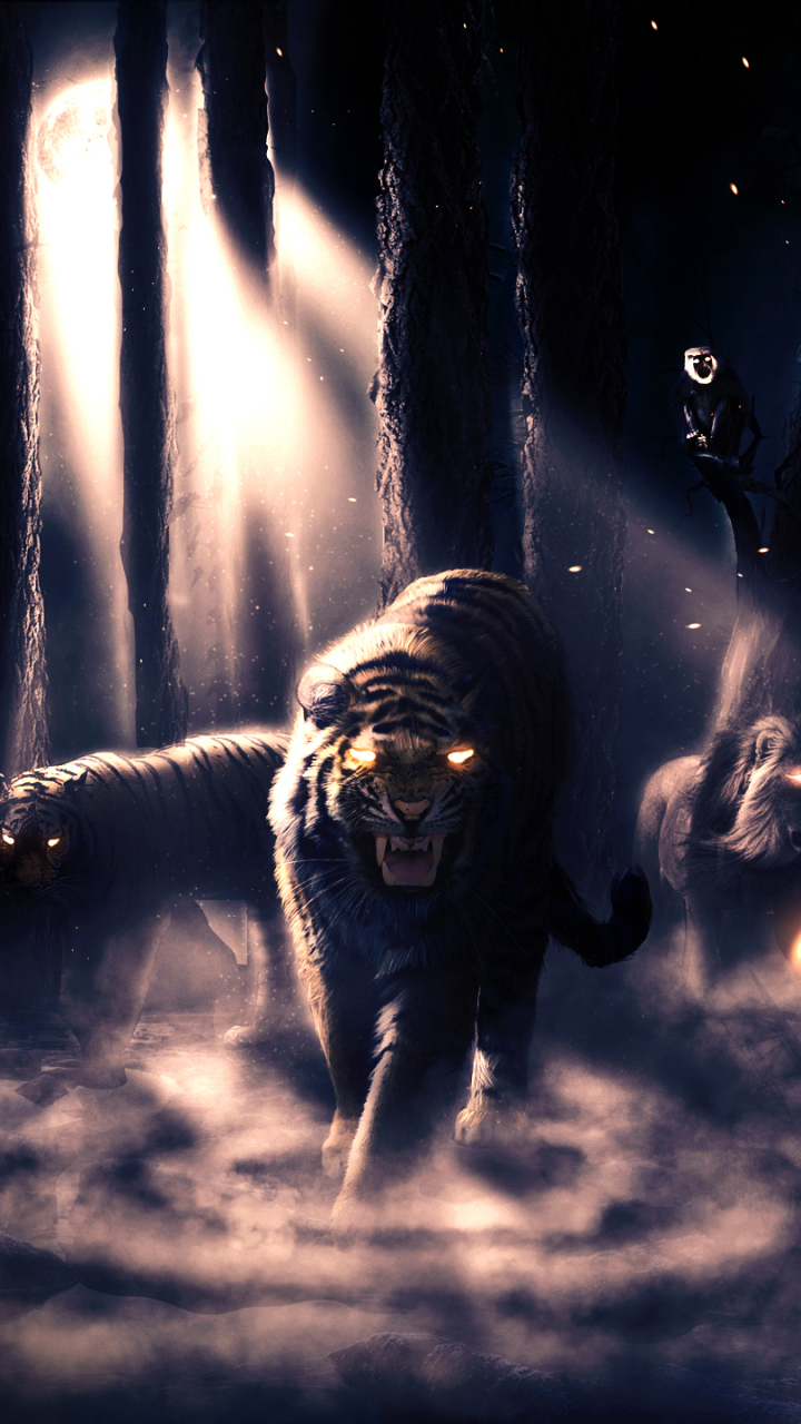 Download mobile wallpaper Fantasy, Tiger, Fantasy Animals for free.