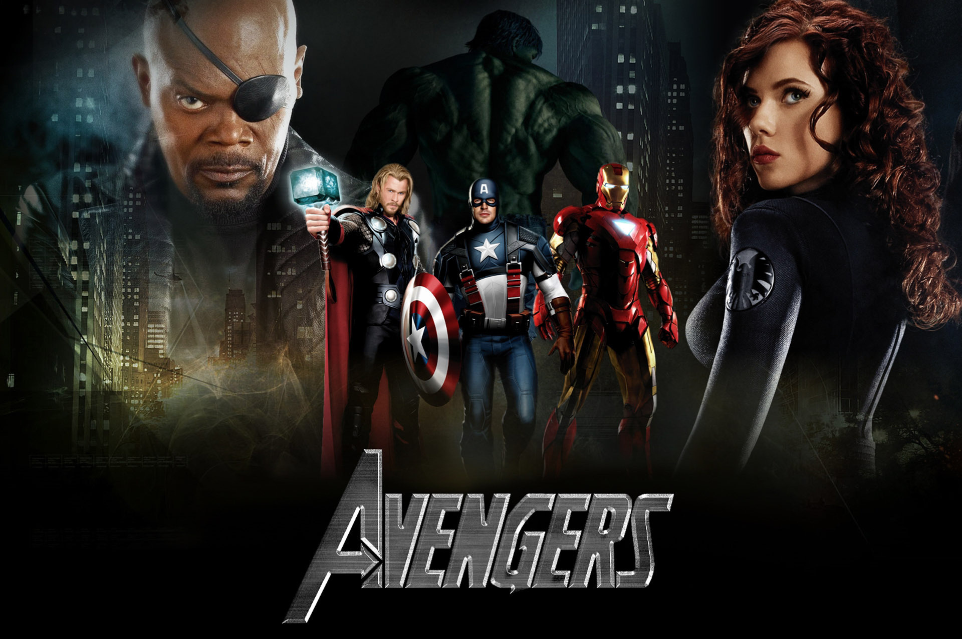 Free download wallpaper Hulk, Iron Man, Captain America, Movie, Thor, Black Widow, Nick Fury, The Avengers, Natasha Romanoff on your PC desktop