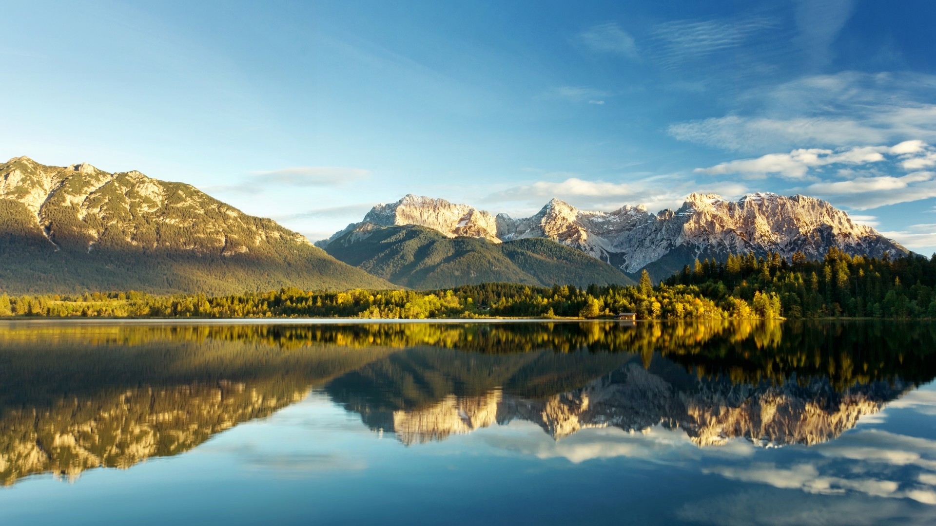PCデスクトップに風景, 山脈, 雲, 湖画像を無料でダウンロード