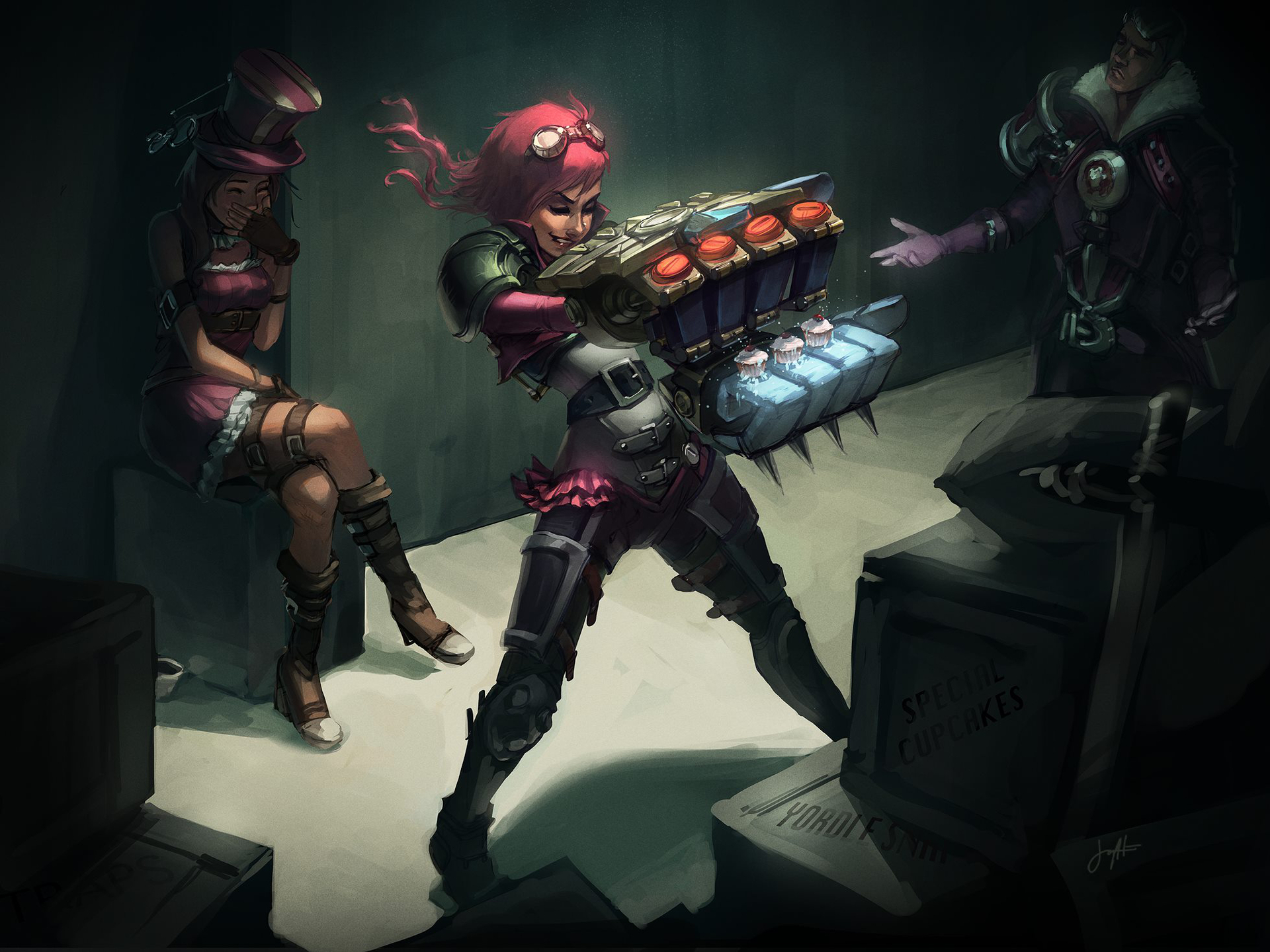 video game, league of legends, caitlyn (league of legends), jayce (league of legends), vi (league of legends)