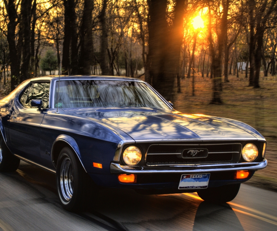 Download mobile wallpaper Sunset, Ford, Car, Sunrise, Ford Mustang, Vehicles for free.