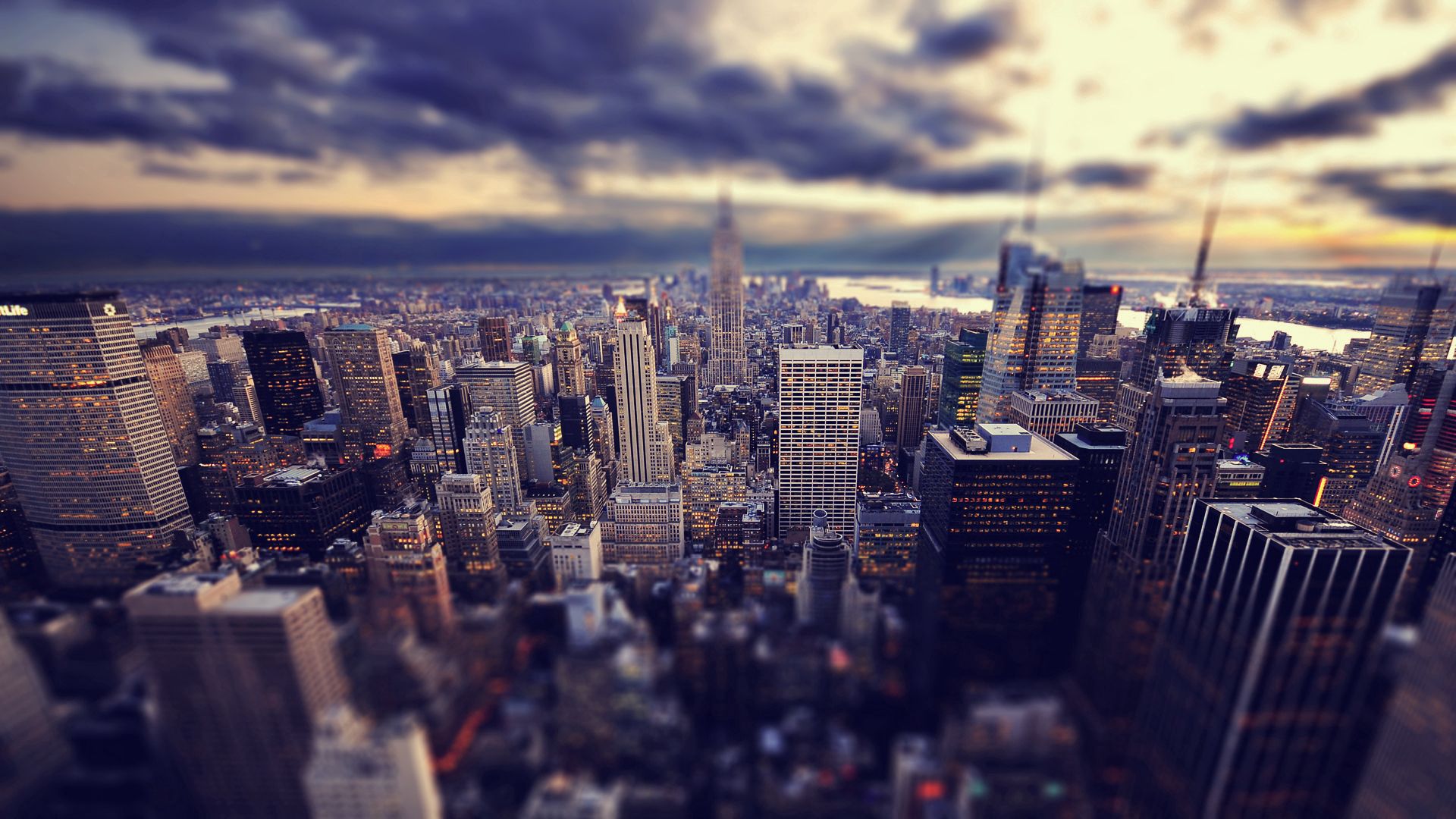 Скачать обои бесплатно Небо, Вид Сверху, Небоскребы, Города, Нью Йорк картинка на рабочий стол ПК