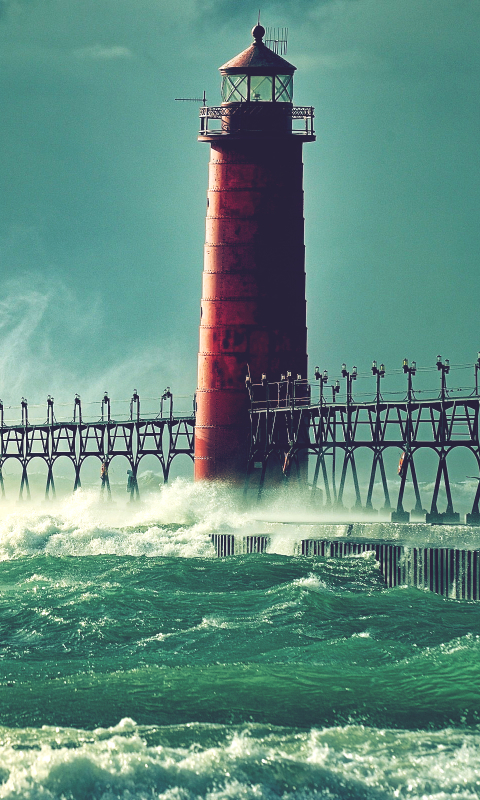 Download mobile wallpaper Lighthouse, Michigan, Man Made for free.
