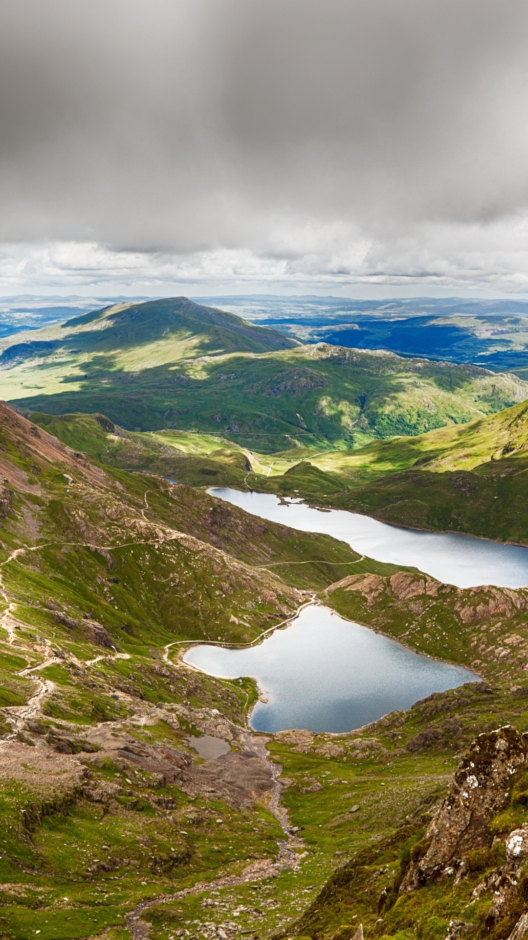 Download mobile wallpaper Landscape, Mountain, Lake, Earth, Cloud, Wales, Snowdonia for free.