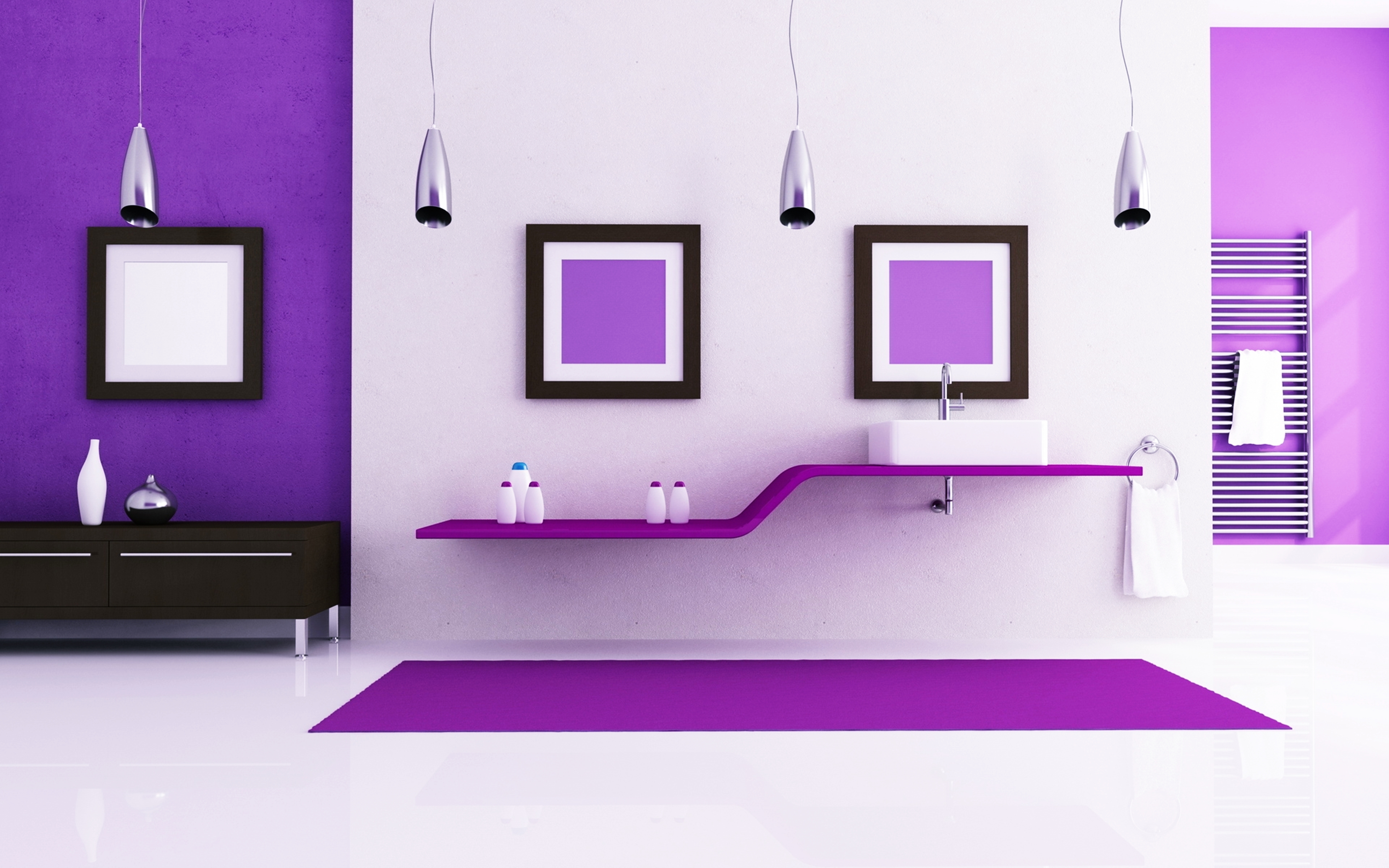 688552 завантажити картинку дизайн, створено людиною, кімната, ванна кімната, інтер'єр, фіолетовий - шпалери і заставки безкоштовно