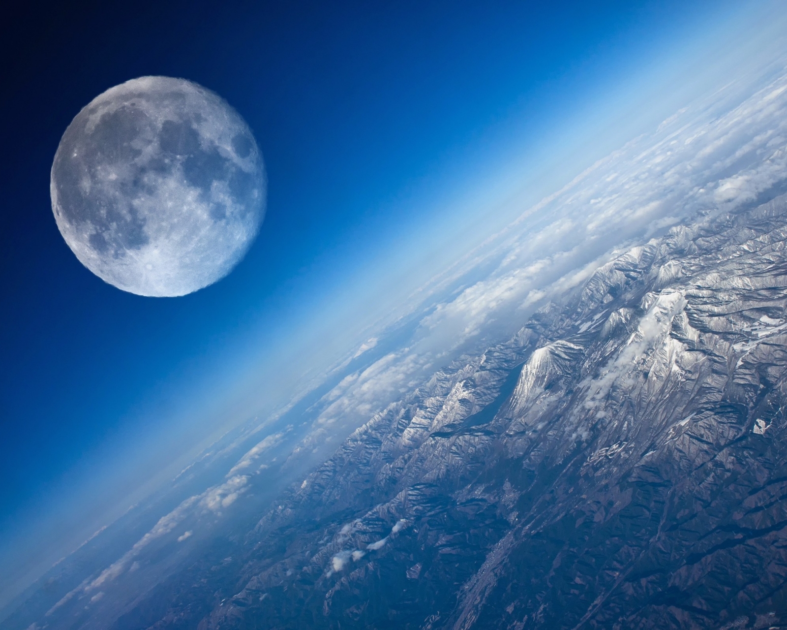 Скачать обои бесплатно Луна, Земля, Земля/природа, Из Космоса картинка на рабочий стол ПК