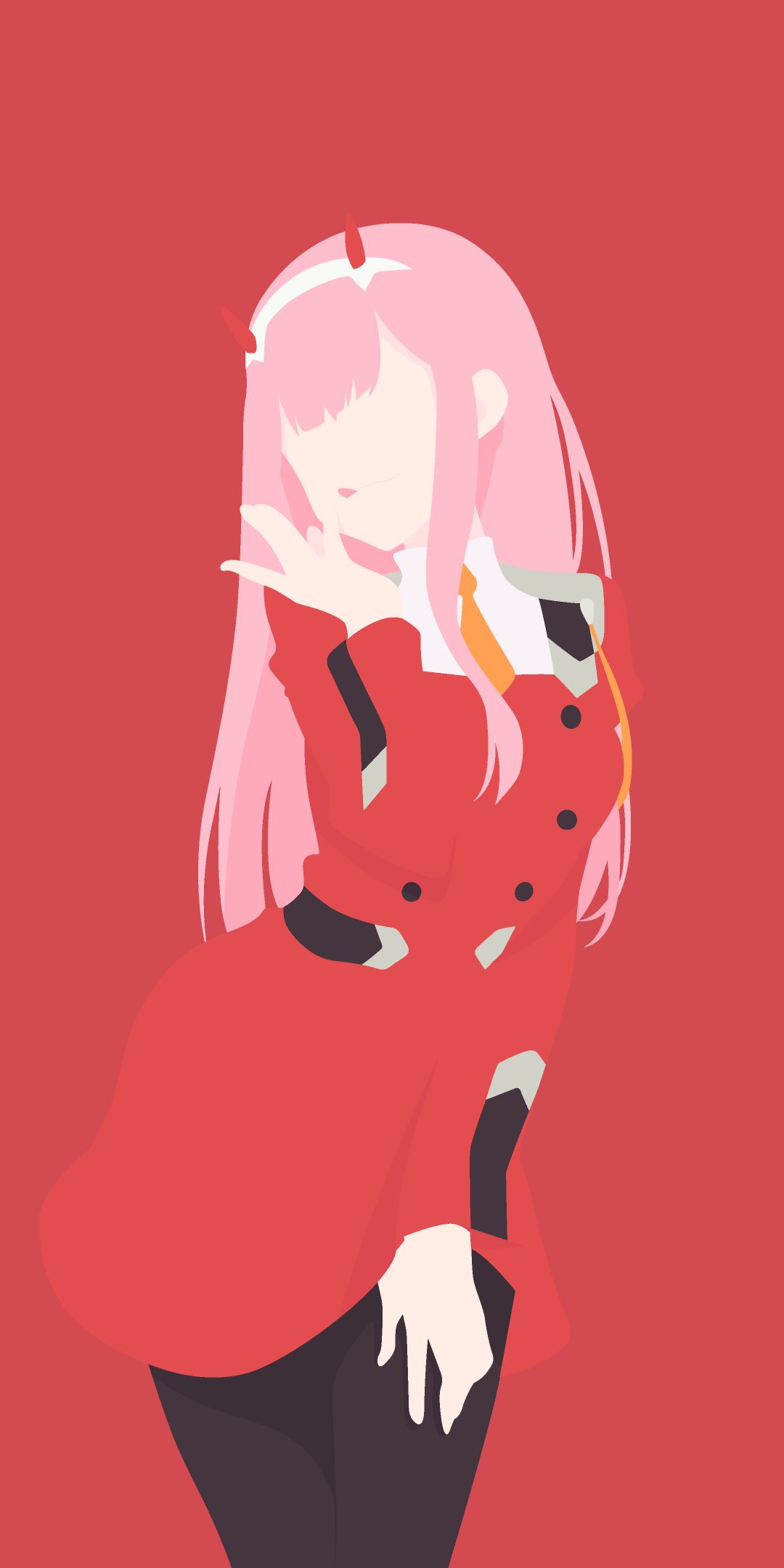 Download mobile wallpaper Anime, Pink Hair, Long Hair, Minimalist, Darling In The Franxx, Zero Two (Darling In The Franxx) for free.