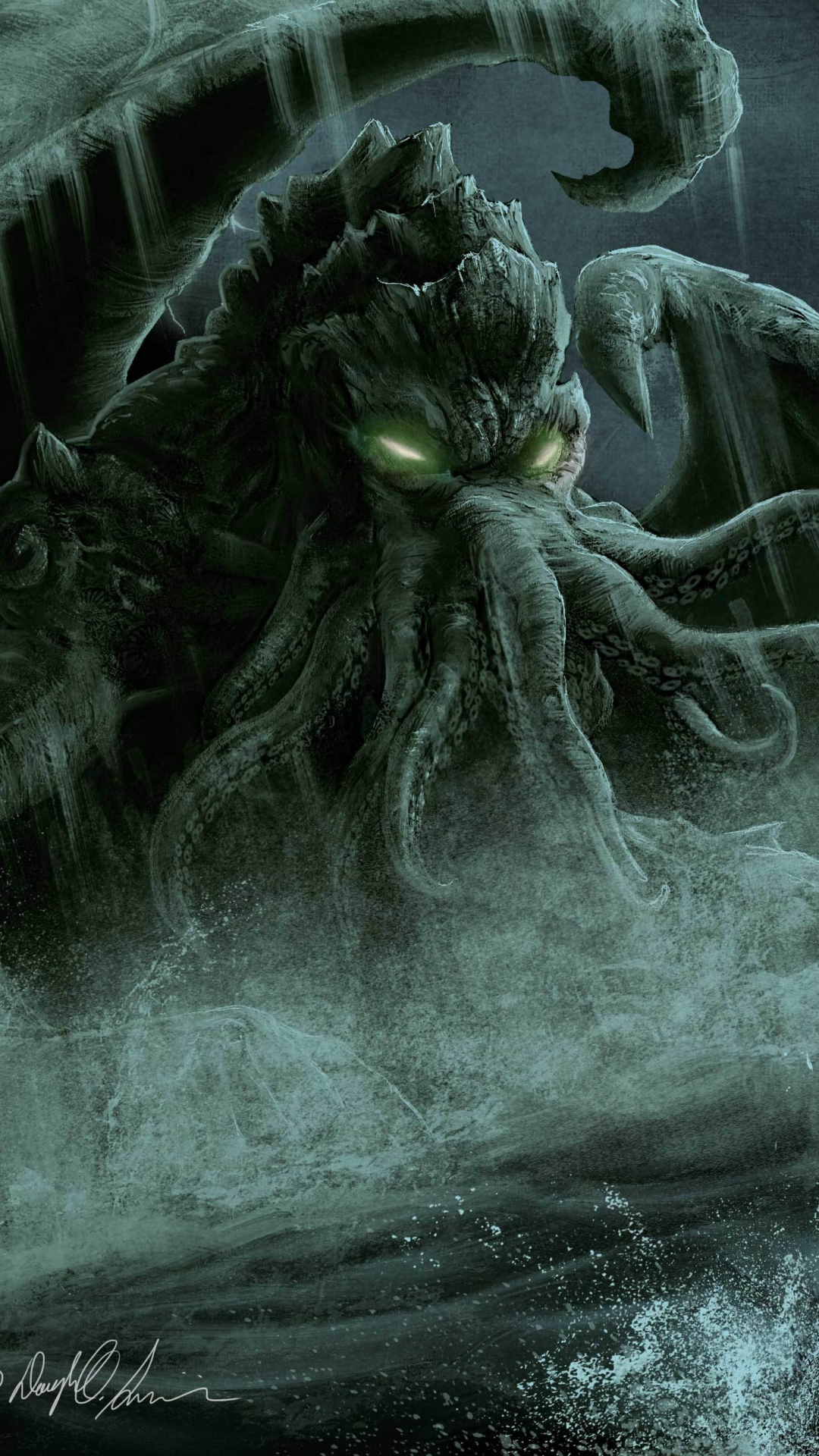 Download mobile wallpaper Fantasy, Night, Monster, Cthulhu for free.