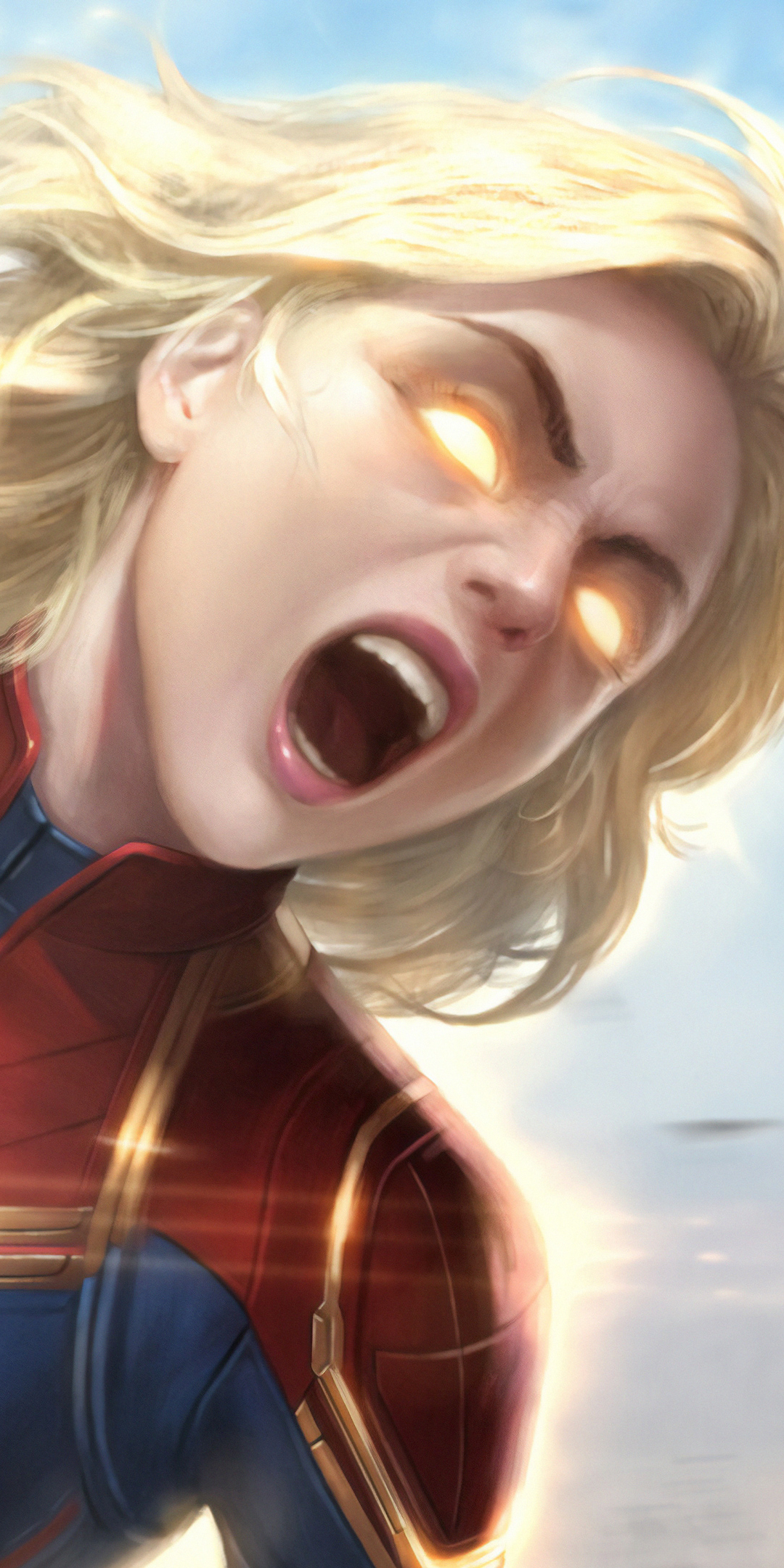 Handy-Wallpaper Blond, Blondinen, Comics, Captain Marvel kostenlos herunterladen.