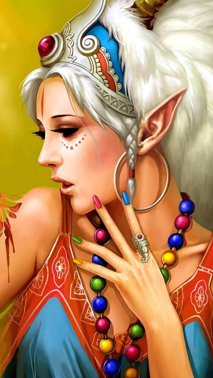 Download mobile wallpaper Fantasy, Colors, Colorful, Elf for free.