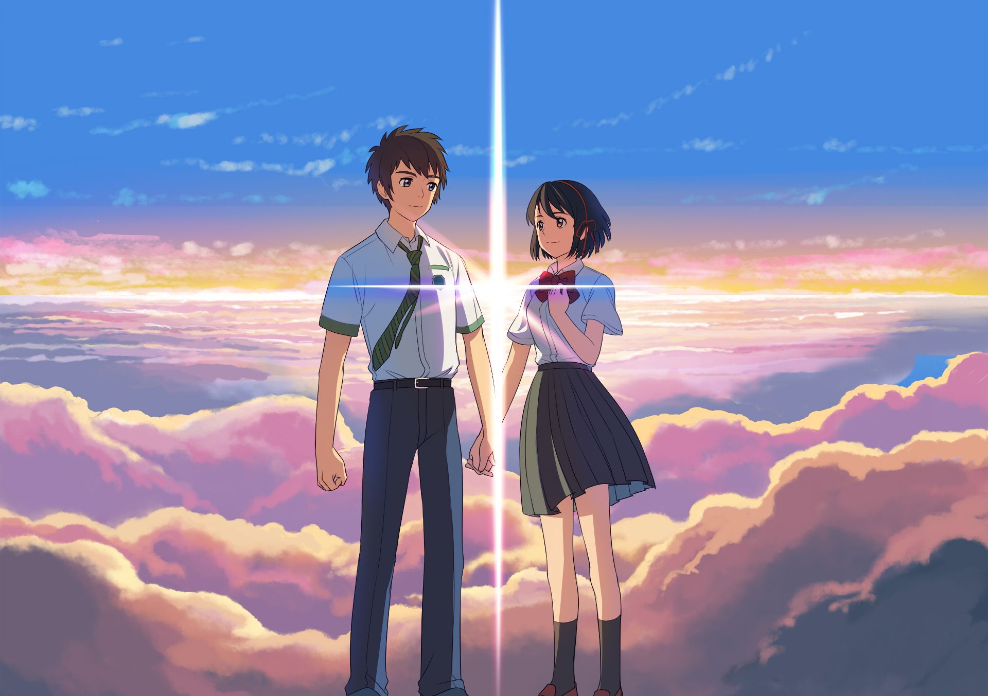 Download mobile wallpaper Anime, Your Name, Kimi No Na Wa, Mitsuha Miyamizu, Taki Tachibana for free.