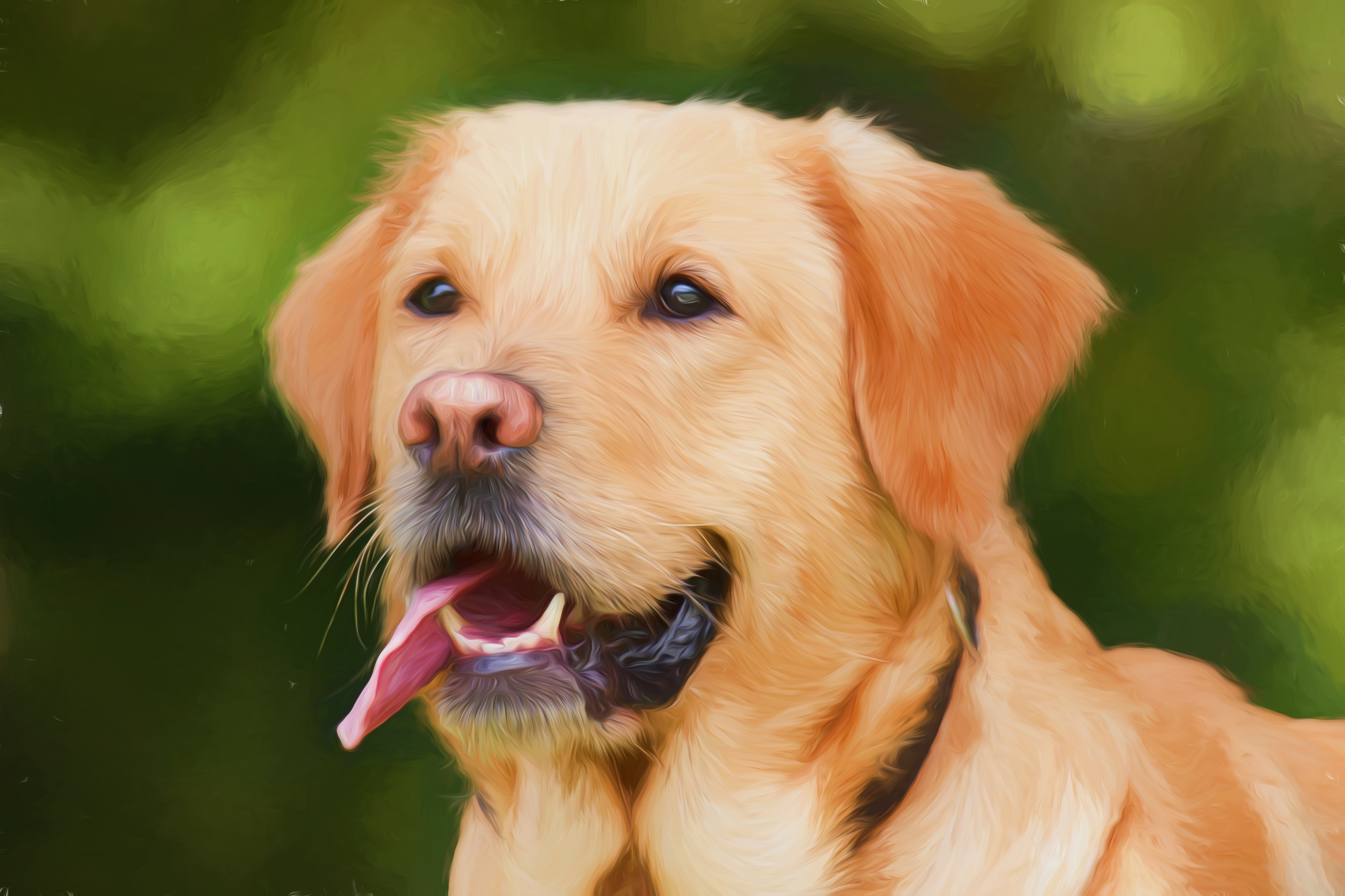 Download mobile wallpaper Dogs, Dog, Animal, Portrait, Painting, Labrador Retriever, Oil Painting for free.