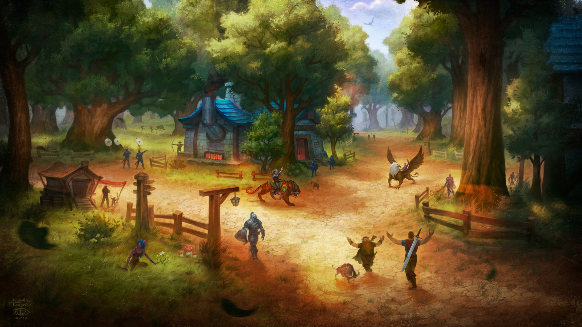 Laden Sie das Warcraft, Wald, Baum, Haus, Computerspiele, World Of Warcraft, Wald Von Elwynn-Bild kostenlos auf Ihren PC-Desktop herunter