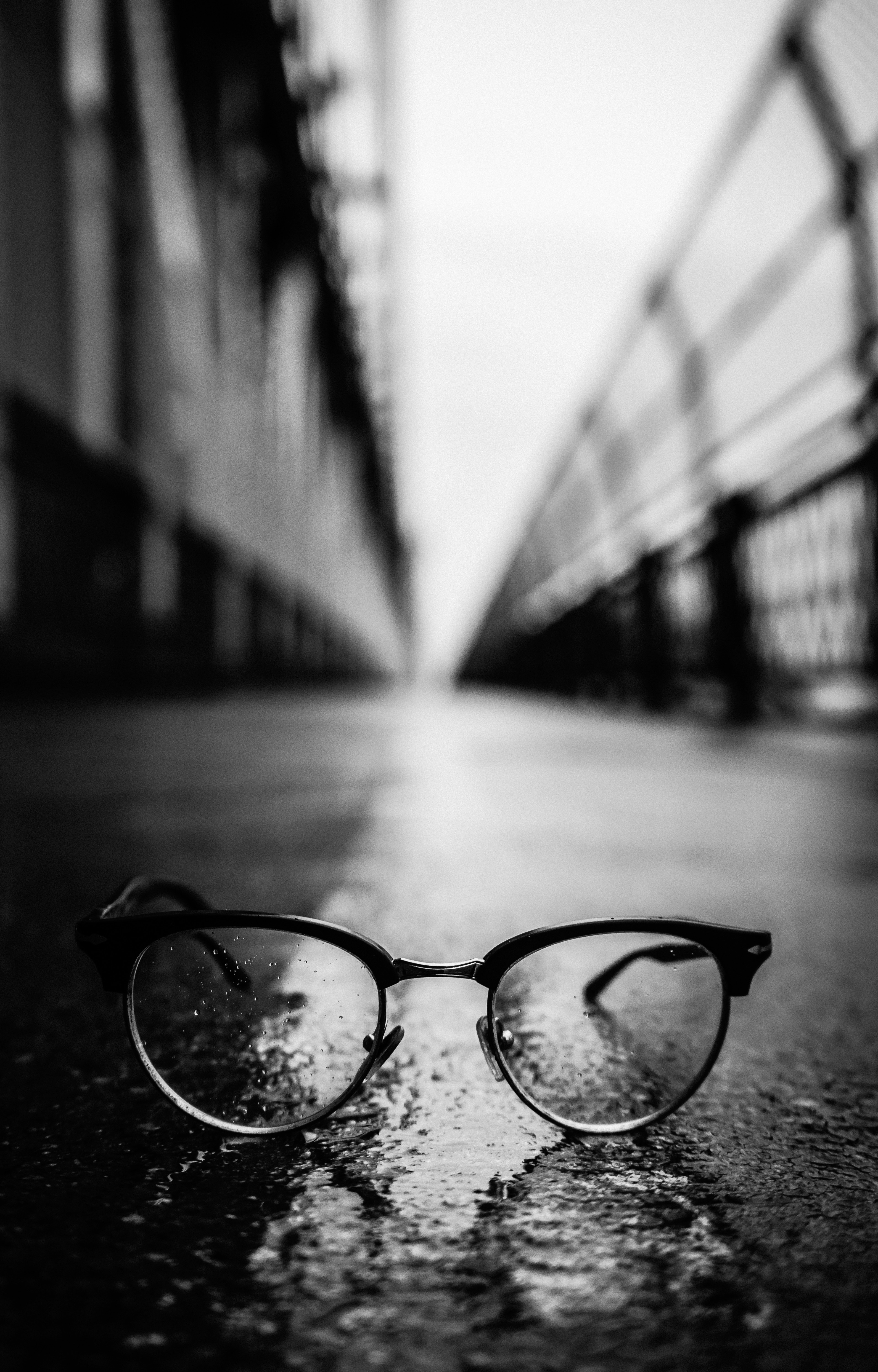 close up, bw, dark, chb, glasses, spectacles Full HD