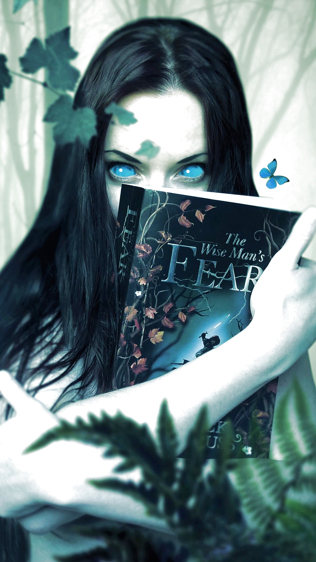 Download mobile wallpaper Fantasy, Butterfly, Book, Artistic, Witch, Black Hair, The Kingkiller Chronicle, The Wise Man's Fear for free.