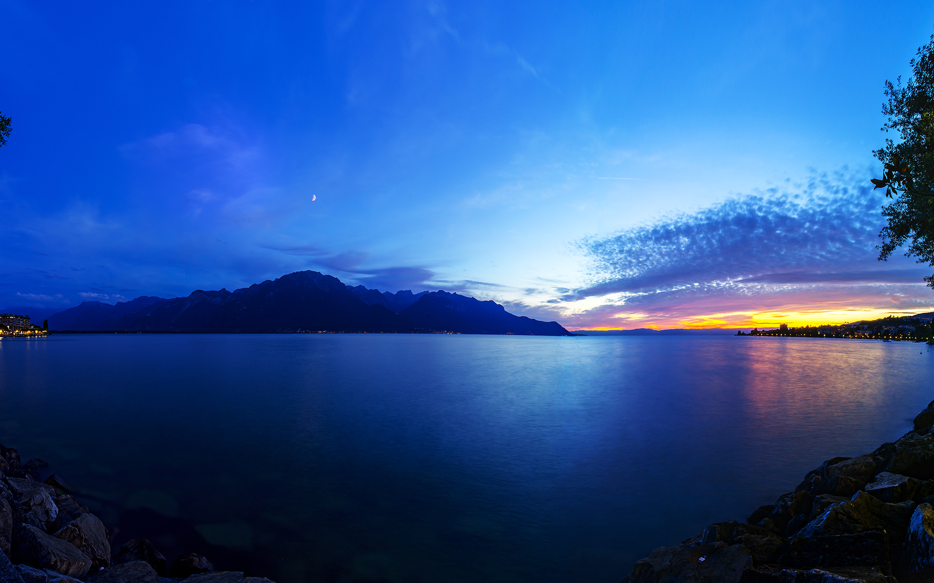 Free download wallpaper Sunset, Landscape, Sea, Clouds on your PC desktop