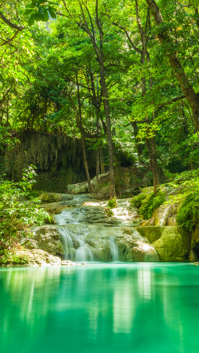 Descarga gratuita de fondo de pantalla para móvil de Naturaleza, Cascadas, Lago, Cascada, Árbol, Tierra/naturaleza.