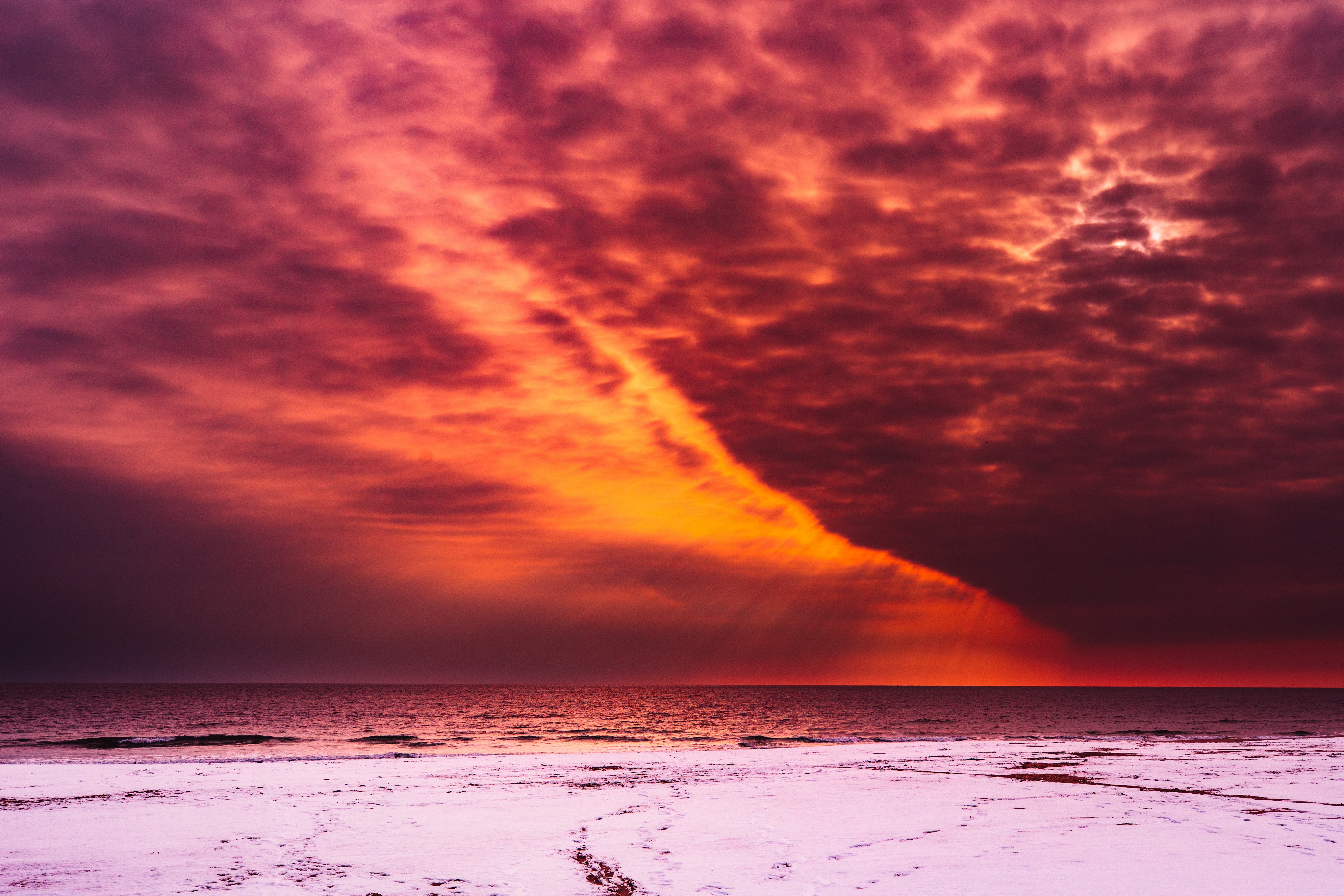 Free download wallpaper Sky, Shining, Shore, Bank, Nature, Snow on your PC desktop