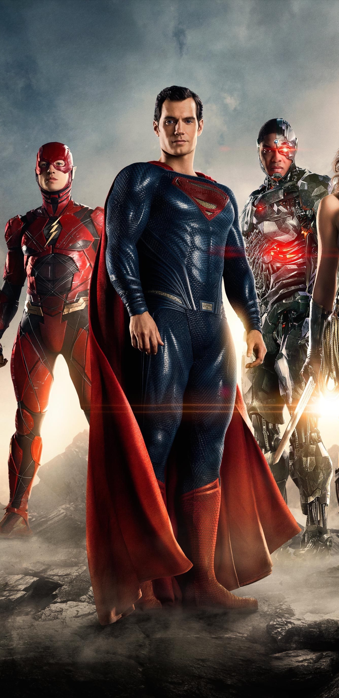 Download mobile wallpaper Superman, Flash, Movie, Cyborg (Dc Comics), Justice League, Henry Cavill, Ezra Miller for free.