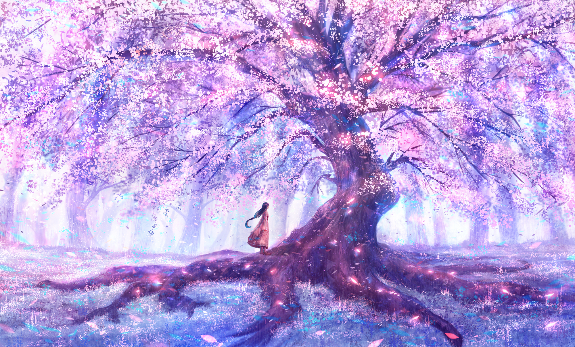 Download mobile wallpaper Anime, Sakura, Flower, Girl, Long Hair for free.